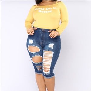 High waisted Jean Shorts